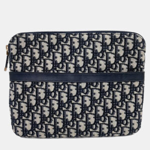 Dior Blue Fabric Oblique Travel Kit Pouch Bag