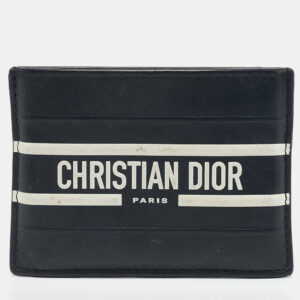 Christian Dior Navy Blue Leather Vibe Voyageur Card Case