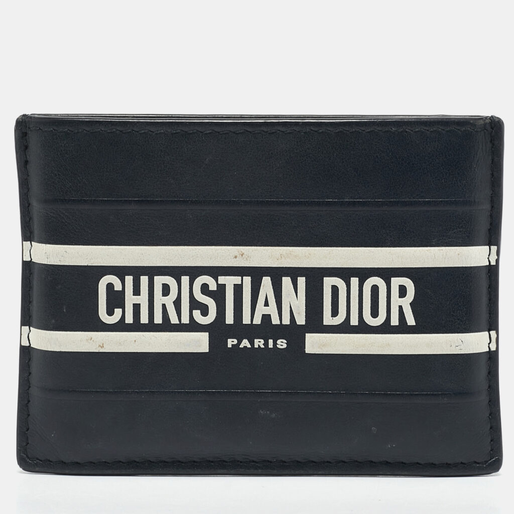 luxury-women-dior-used-handbags-p1135860-003 Christian Dior Navy Blue Leather Vibe Voyageur Card Case