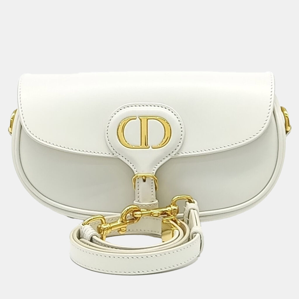 Dior White Leather Bobby East Waist Bag