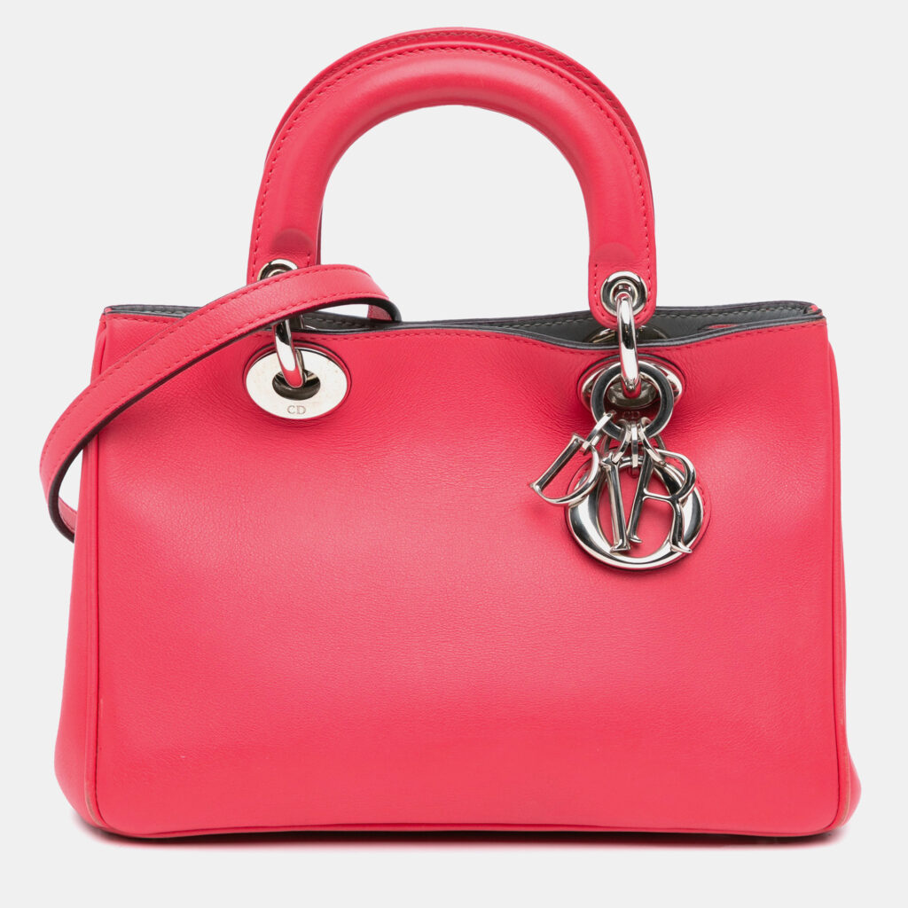 luxury-women-dior-used-handbags-p1142714-013 Dior Pink Small Leather Diorissimo Satchel