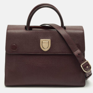 dior burgundy leather medium diorever top handle bag