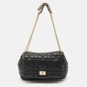 dior black cannage leather milly la foret shoulder bag