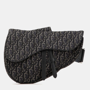 Dior Black Oblique Canvas Saddle Crossbody