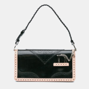 Dior Black/Pink Leather D'Trick Brogue Spectator Bag