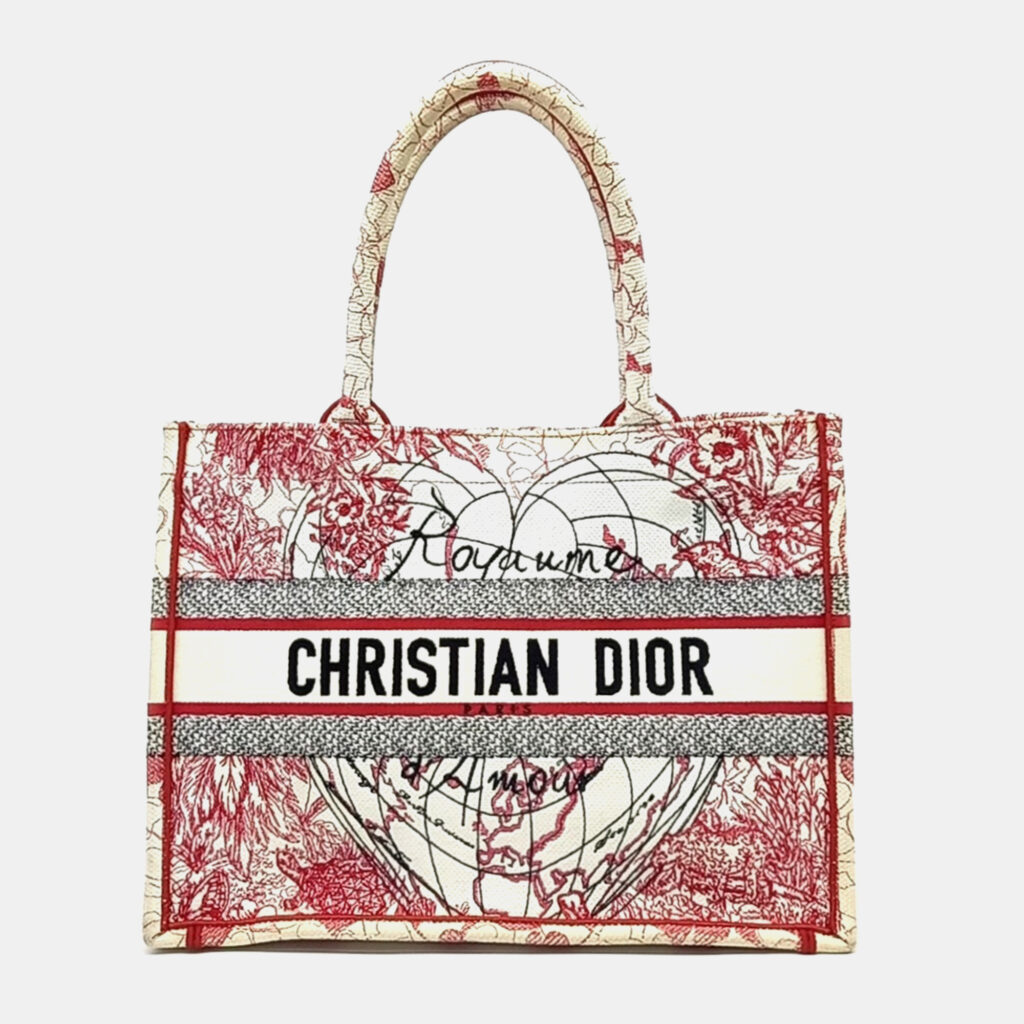 luxury-women-dior-used-handbags-p1147736-004 Dior Multicolor Fabric Book Tote Bag 36
