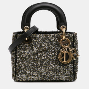 Dior Black Mini Satin Sequin Embroidered Lady Dior