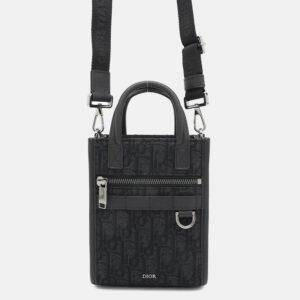 Dior Black Jacquard Calf Leather Mini Safari North South Tote Bag