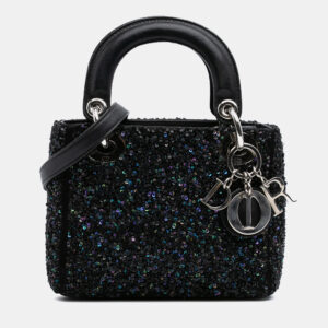 Dior Black Mini Satin Sequin Embellished Lady Dior