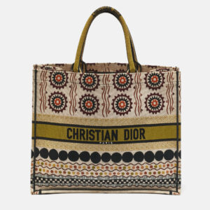 Dior Multicolor Forte Dei Marmi Embroidered Canvas Large Book Tote