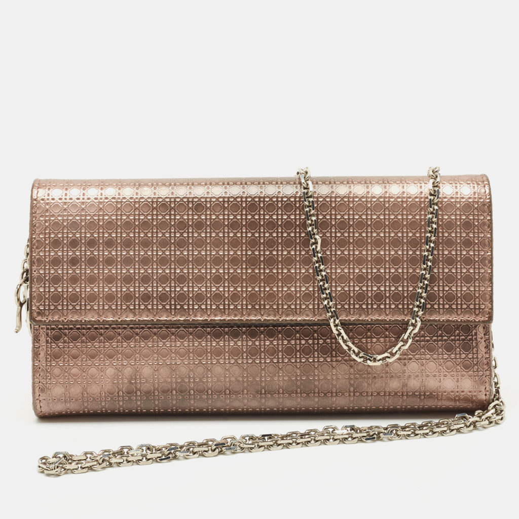 luxury-women-dior-used-handbags-p1162246-008.jpg Dior Rose Gold Microcannage Patent Leather Lady Dior Croisiere Wallet On Chain