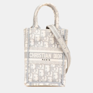 Dior Grey Mini Oblique Canvas Vertical Book Tote