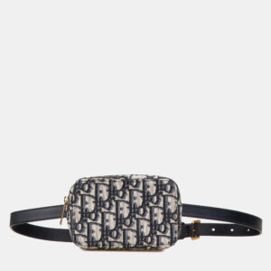 Dior Blue Oblique Canvas Belt Pouch