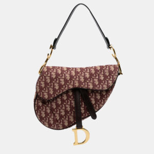 Dior Red Oblique Canvas Saddle Bag