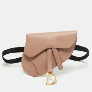 Dior Beige Leather Saddle Convertible Belt Bag