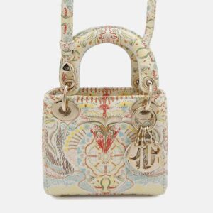 Dior Lady Dior Micro Multicolor Leather Top Handle Bag