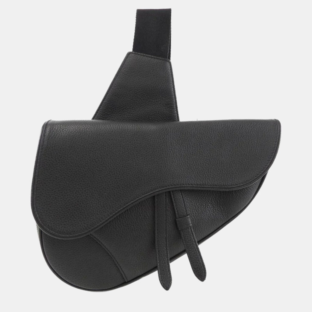 luxury-women-dior-used-handbags-p1167947-001 Dior Saddle Black Leather Shoulder Bag