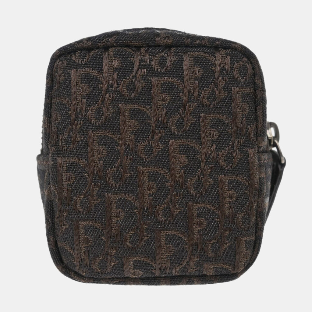 luxury-women-dior-used-handbags-p1168700-002 Dior Trotter Mini Brown Canvas Pouch Bag
