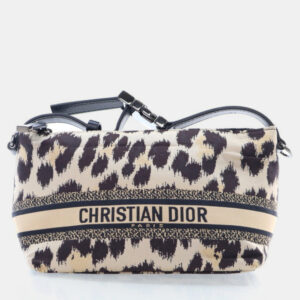 Dior Diortravel Nomad Small Canvas Leopard Pouch