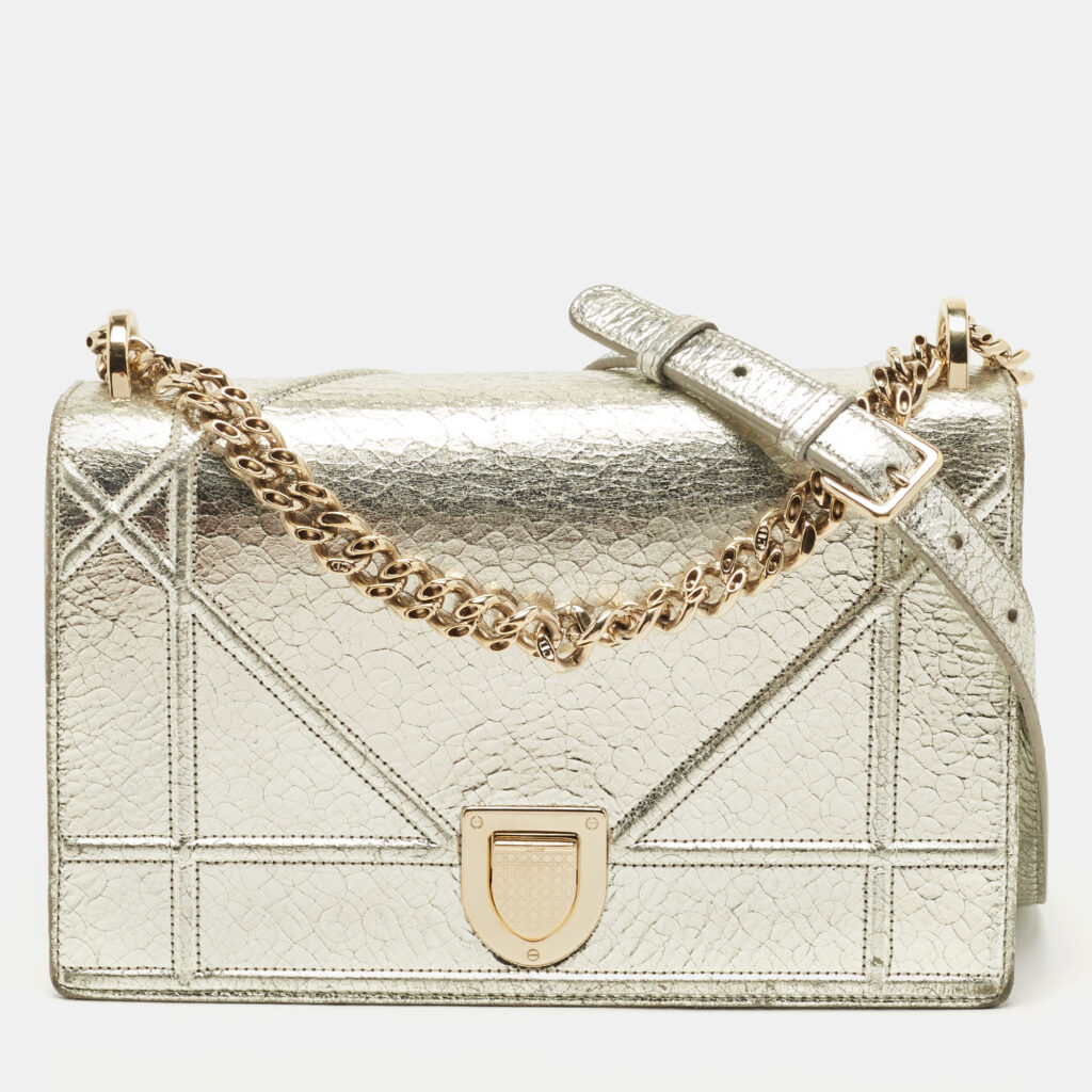 luxury-women-dior-used-handbags-p826680-019 Dior Silver Leather Medium Diorama Flap Shoulder Bag