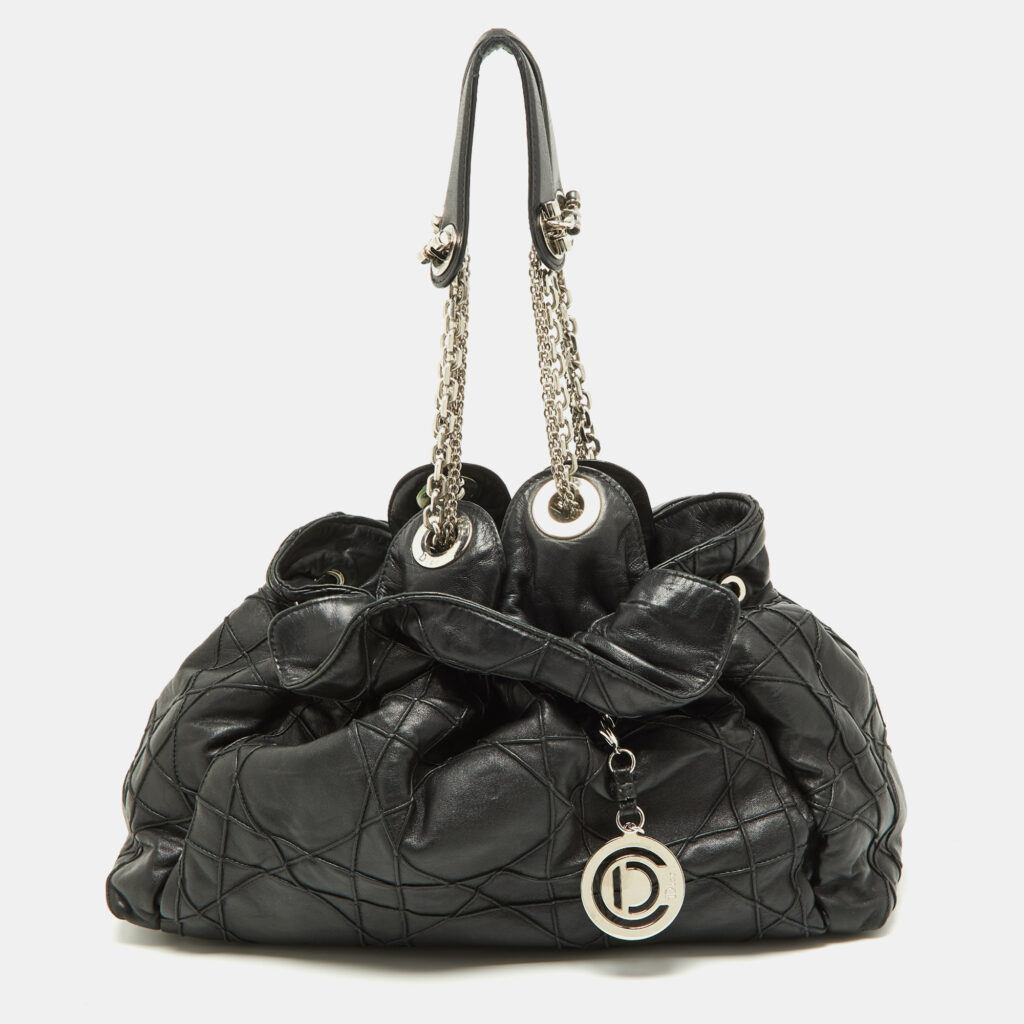 luxury-women-dior-used-handbags-p891935-008 Dior Black Cannage Leather Le Trente Hobo