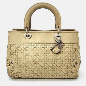 Christian Dior Tan Leather Cannage Micro Vanity Shoulder Bag
