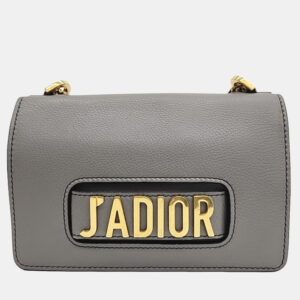 Christian Dior Grey Calfskin Medium J'adior Flap Bag