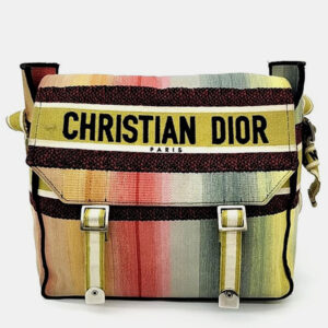 Christian Dior Multicolor Canvas Embroidered Dioraura Messenger