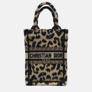 Christian Dior White/Black Cannage Leather Medium Vibe Hobo