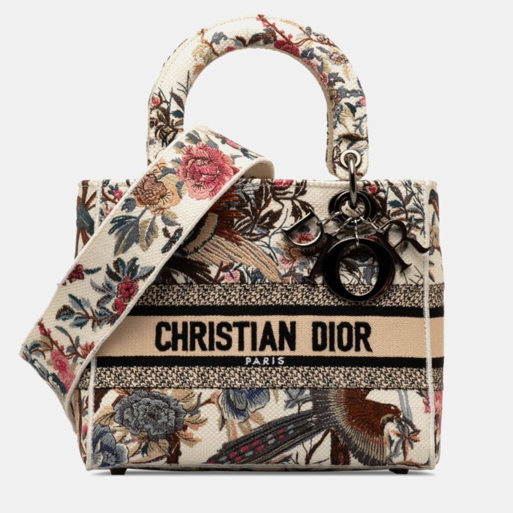 luxury-women-dior-used-handbags-p977899-004 Dior Beige/Brown Medium Jardin d'Hiver Lady D-Lite Bag