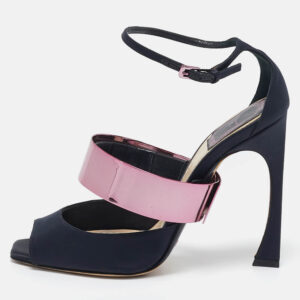 Dior Black Satin Ankle Strap Sandals Size 37