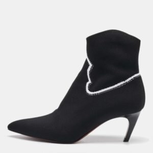 Dior Black Stretch Knit Cowboy Sock Ankle Length Boots Size 37