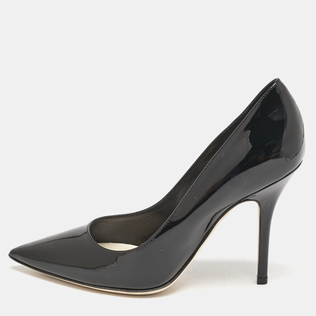 luxury-women-dior-used-shoes-p1145388-010 Dior Black Patent Leather Pointed Toe Pumps Size 35.5