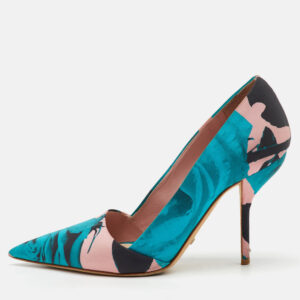 Dior Multicolor Floral Print Fabric Decli Defile Pointed Toe Pumps Size 36.5