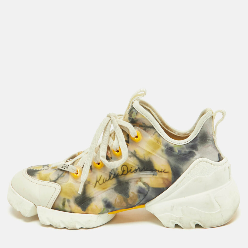 Dior Multicolor Neoprene and PVC D-Connect Sneakers Size 36