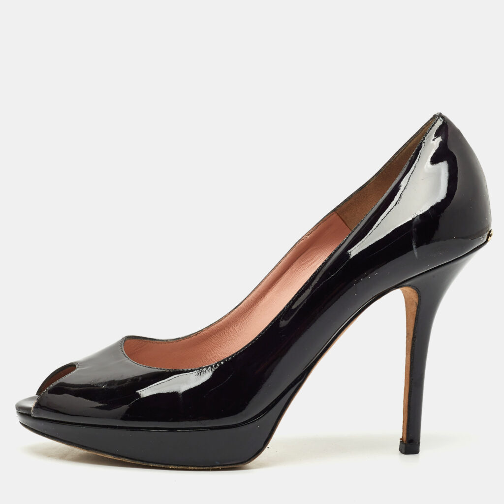 luxury-women-dior-used-shoes-p1168947-001 Dior Black Patent Leather Miss Dior Pumps Size 40