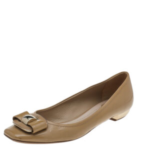 Dior Beige Patent Leather Ballet Flats Size 40