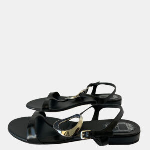 Dior Black Leather Python Sandals EU 39
