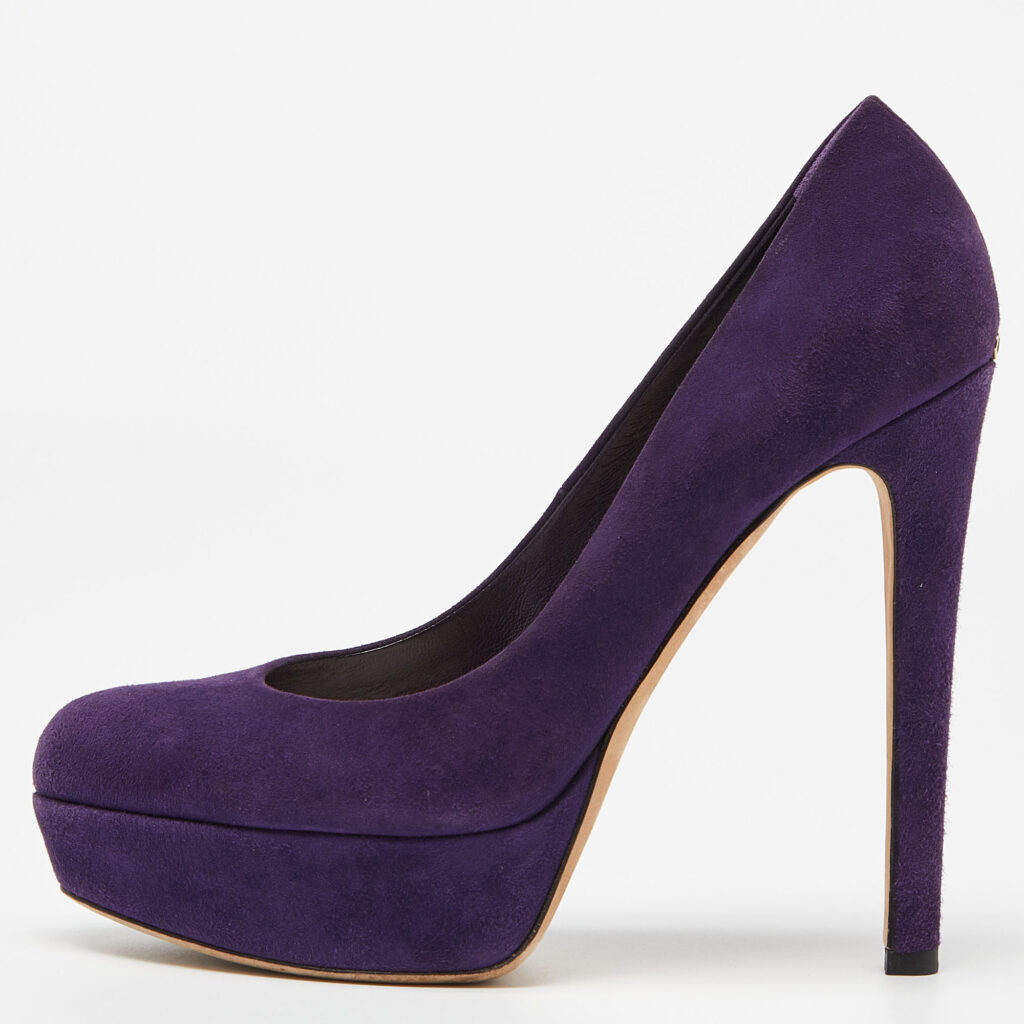 luxury-women-dior-used-shoes-p996295-009 Dior Purple Suede Miss Dior Platform Pumps Size 38