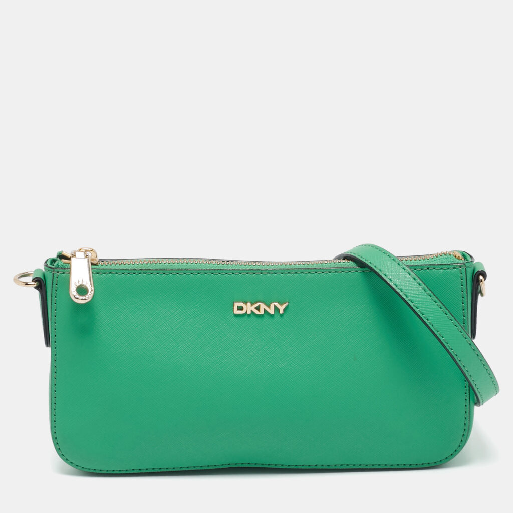 luxury-women-dkny-used-handbags-p1111270-004 DKNY Green Leather Bryant Park Crossbody Bag