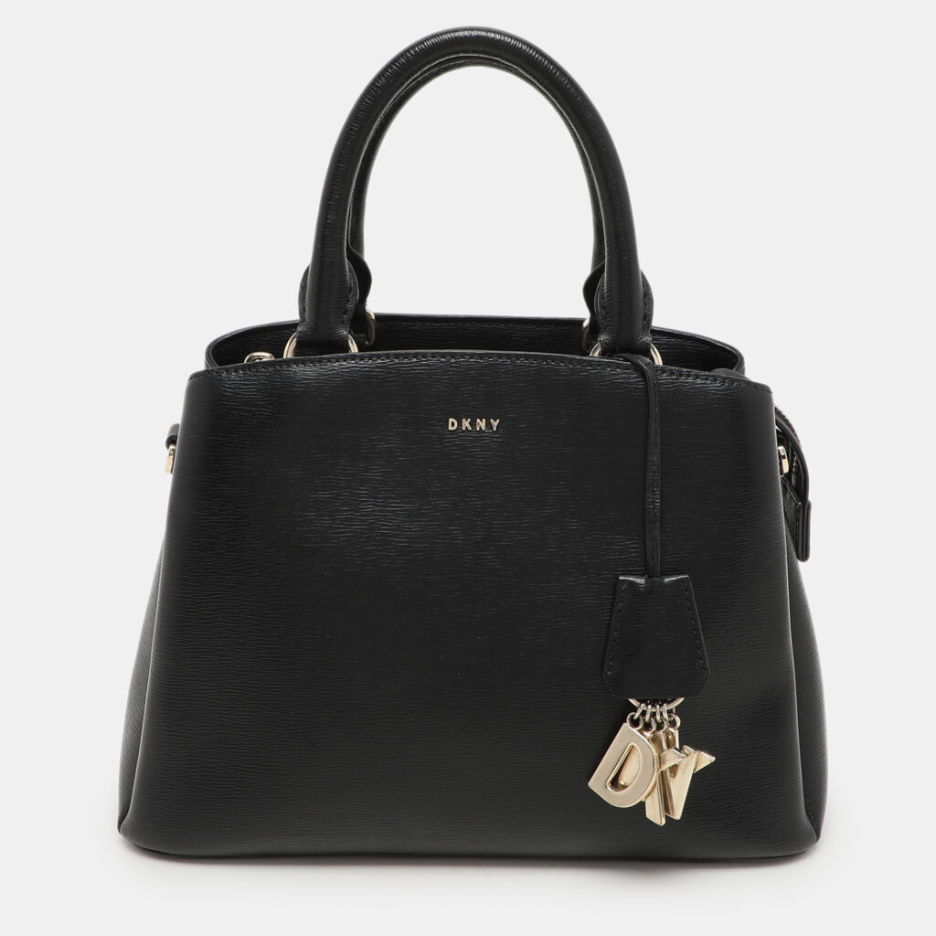 luxury-women-dkny-used-handbags-p1135372-001 DKNY Black Textured Leather Paige Tote