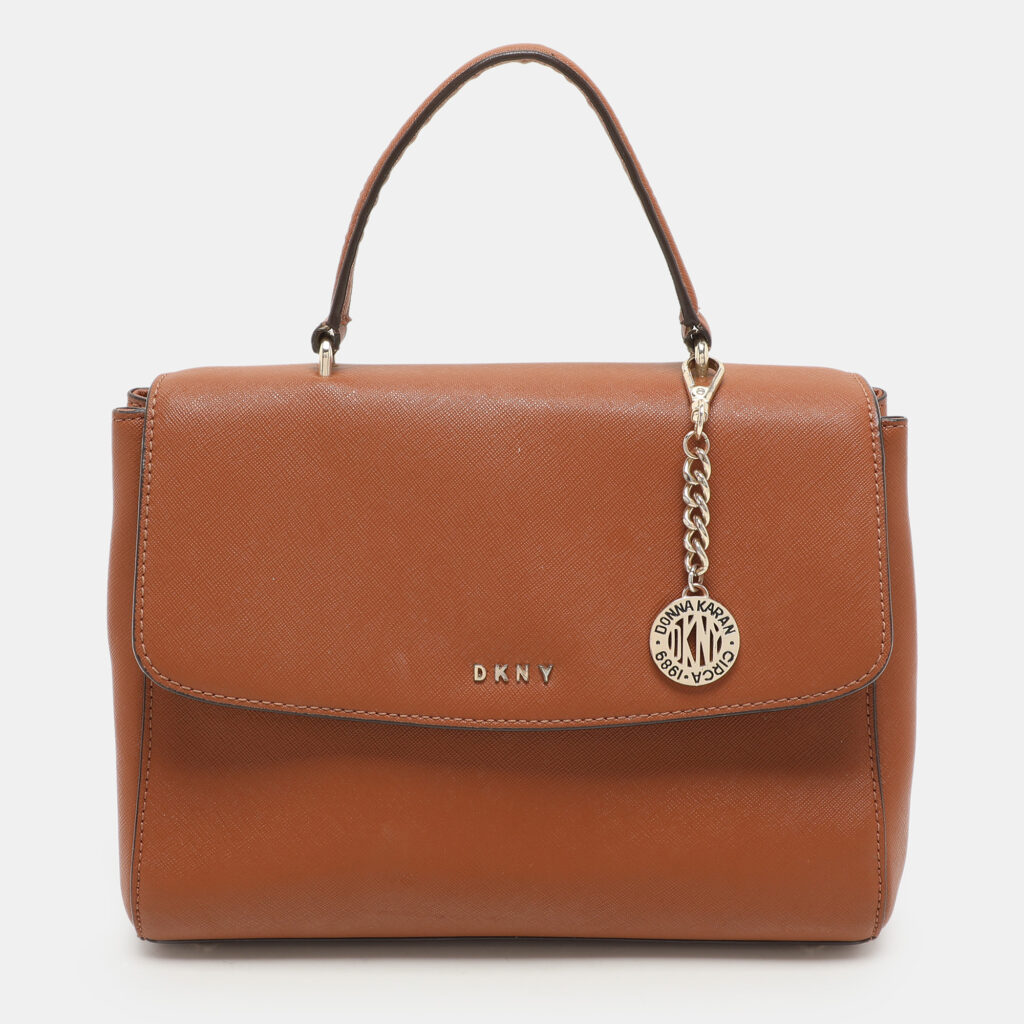 luxury-women-dkny-used-handbags-p1135885-001 Dkny Brown Leather Top Handle Bag