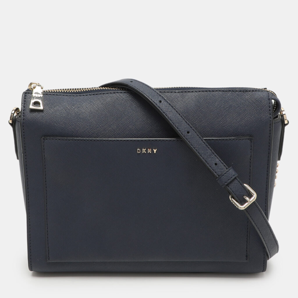 Dkny Blue Leather Bryant Crossbody Bag