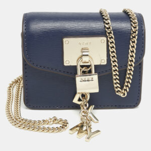DKNY Navy Blue Leather Elissa Micro Mini Bag