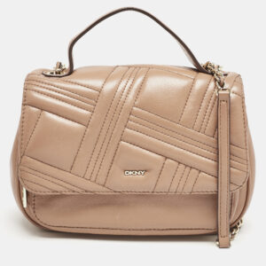 DKNY Brown Quilted Leather Allen Crossbody Bag
