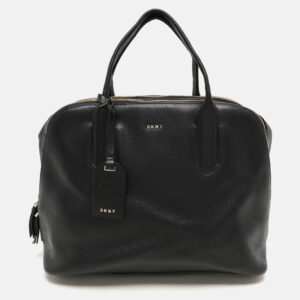DKNY Black Leather Dome Satchel