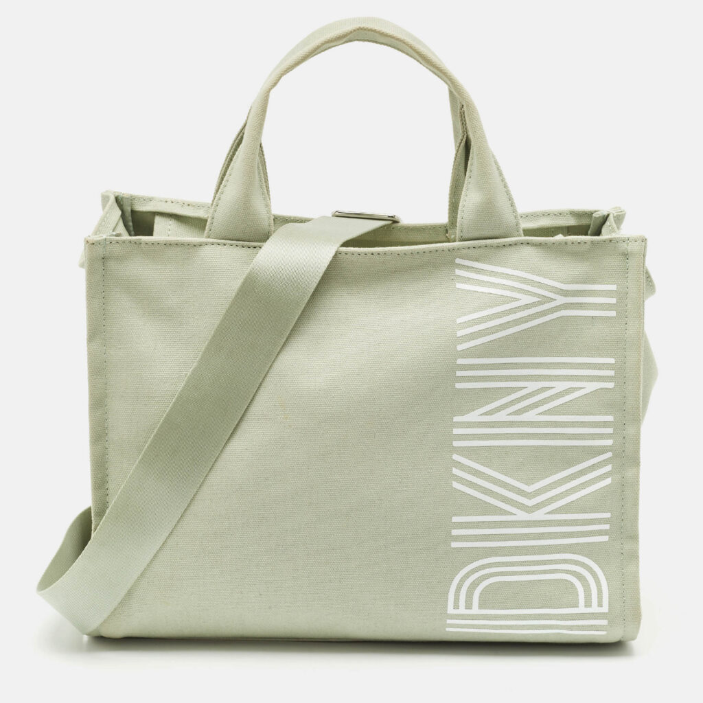 luxury-women-dkny-used-handbags-p1158558-012 DKNY Mint Green Canvas Medium Noa Tote