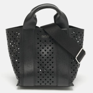 DKNY Black Faux Leather Mini Dakota Tote