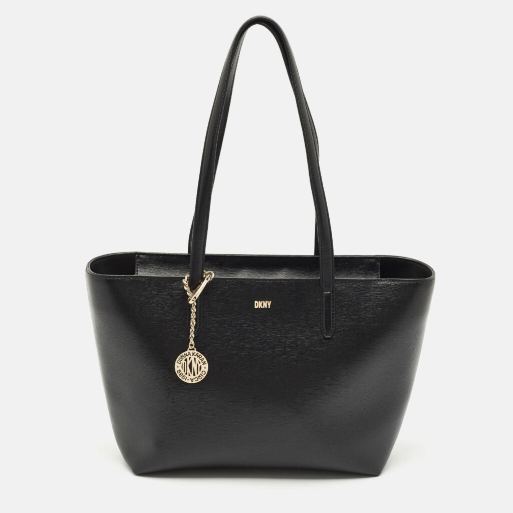 luxury-women-dkny-used-handbags-p1170291-013 Dkny Black Leather Bryant Zip Tote