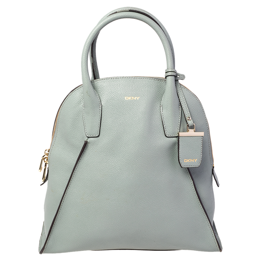 luxury-women-dkny-used-handbags-p474538-005 DKNY Powder Blue Leather Dome Satchel